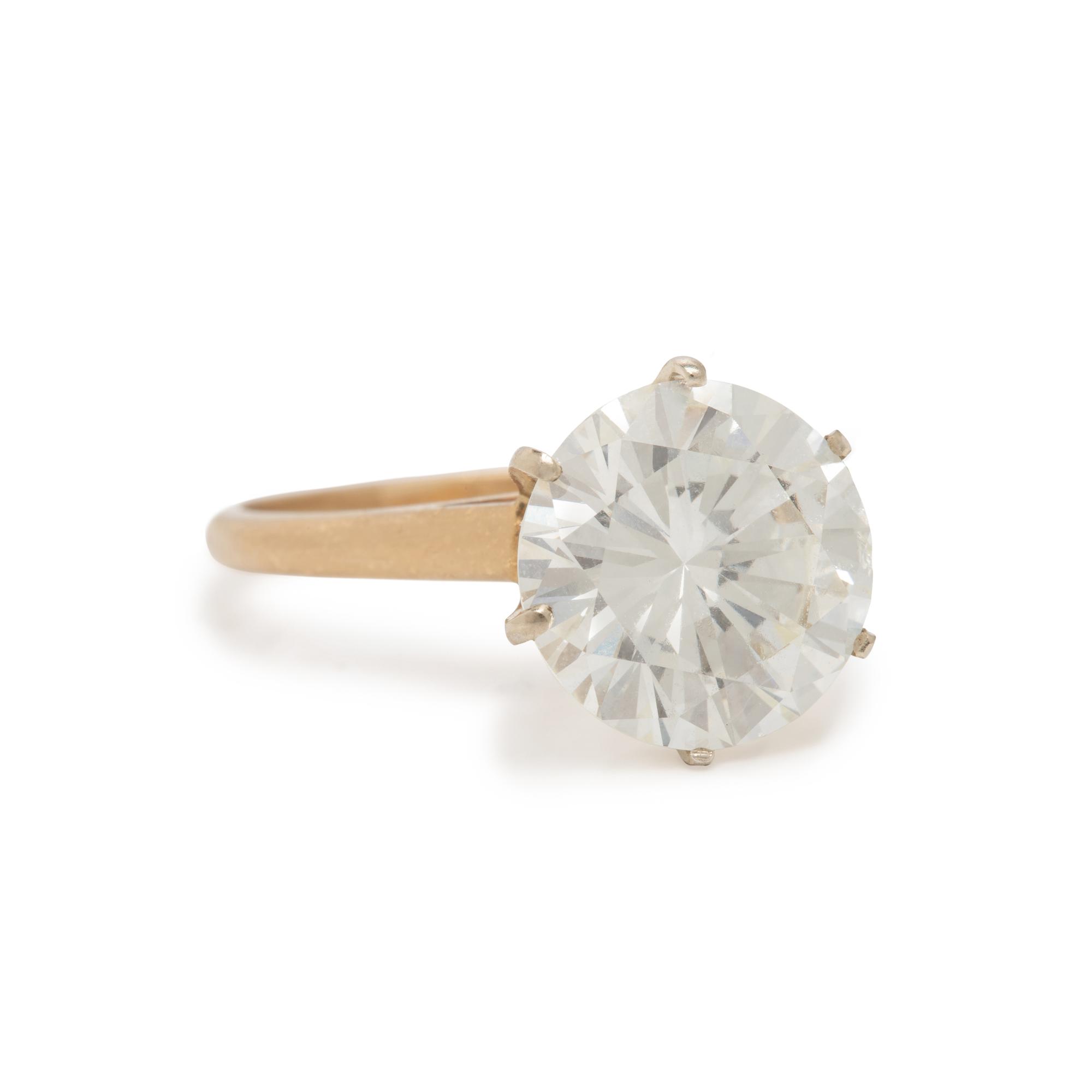 Diamond and Yellow Gold Solitaire Ring