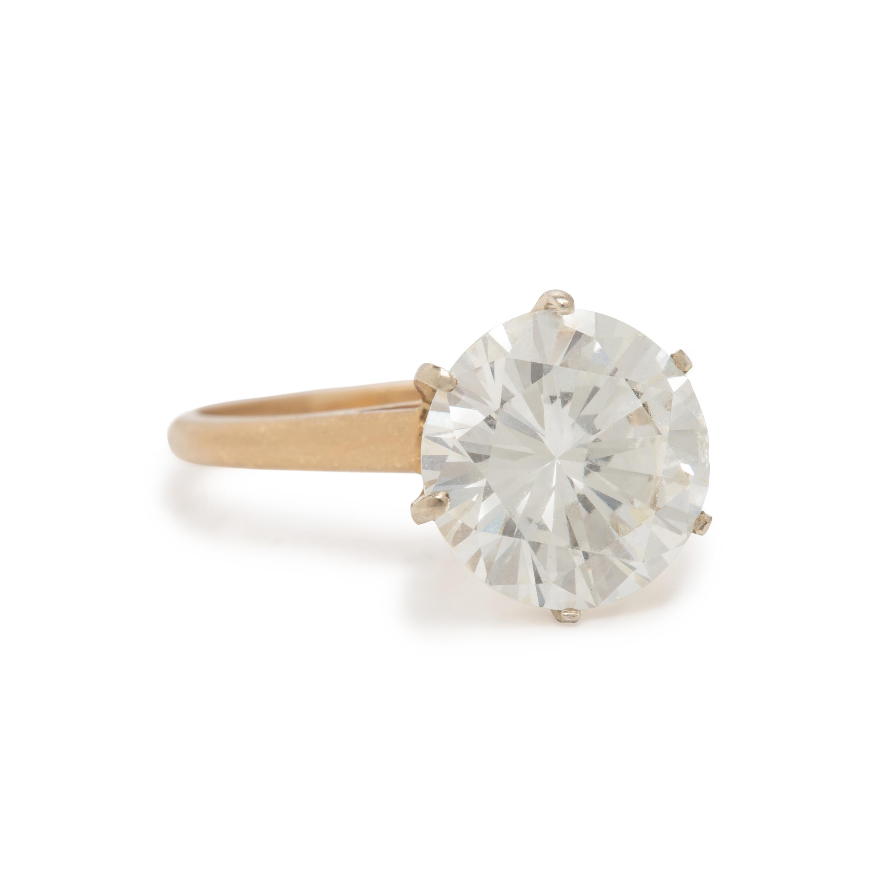 Diamond and Yellow Gold Solitaire Ring