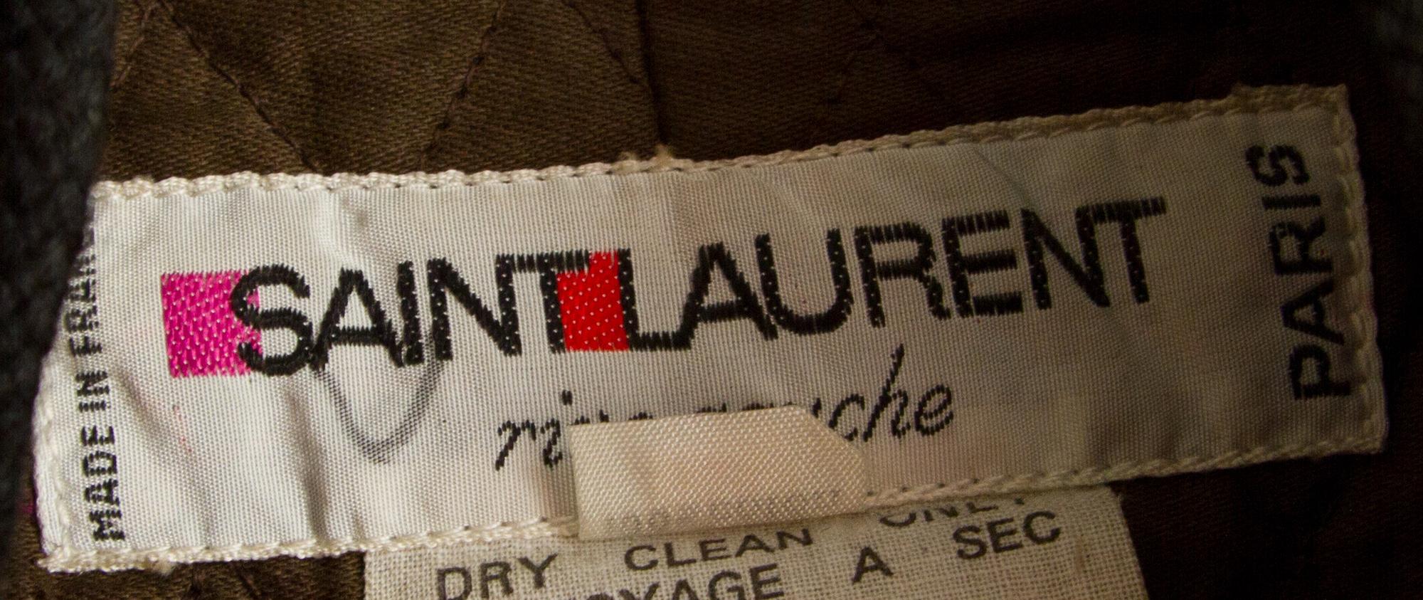 A Yves Saint Laurent Olive Green Cotton Corduroy Coat, Size 40.