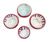 Four Monochrome Red Glazed Tripod Incense Burners