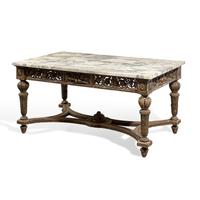 A Louis XVI Style Giltwood and Breccia Capraia Marble-Top Center Table
