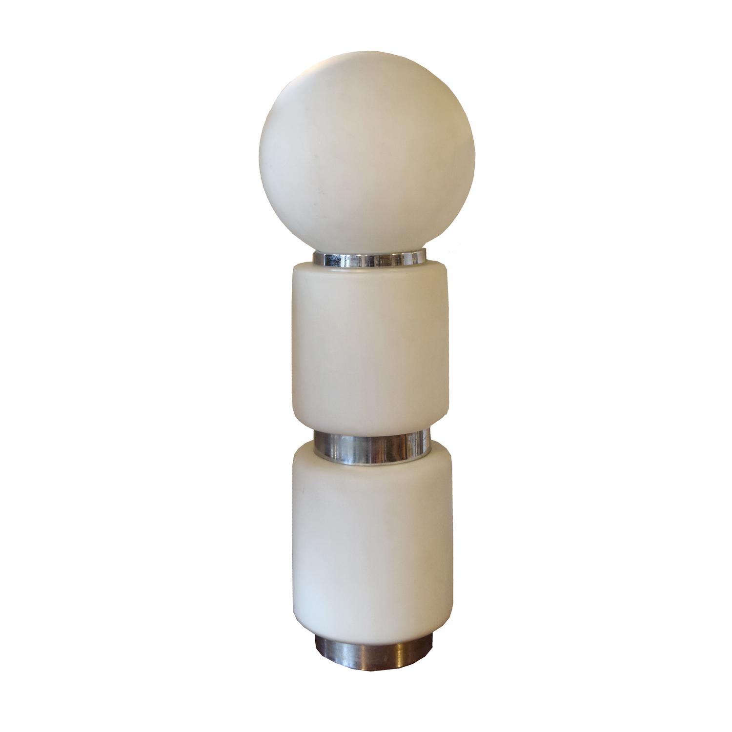 A Glass and Chrome Table Lamp 12" W x 12" D x 36" H — Italy, Mid-20th Century