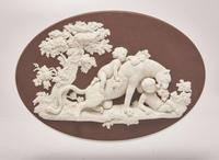 A Wedgwood Black Jasperware "Bacchanalian Boys and Panther" Plaque, UK, 2008