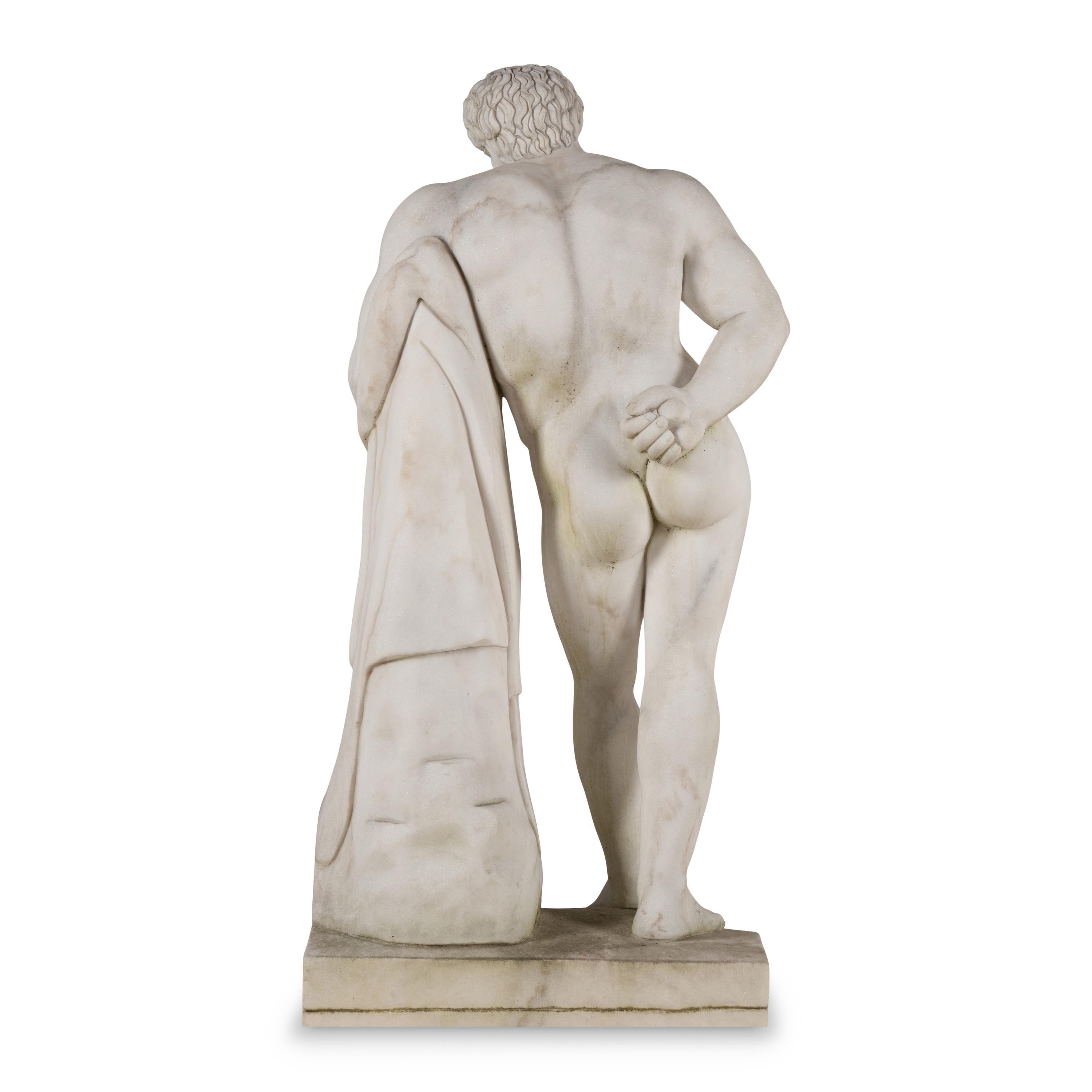 A Large Carved Marble Model of the Farnese Hercules