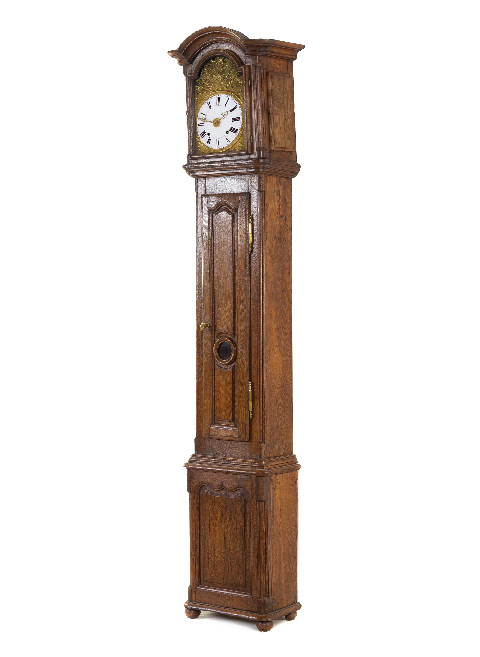 A Louis Philippe Oak Tall Case Clock