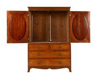 An Edwardian Painted Satinwood Linen Press