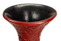 A Pair of Large Chinese Carved Red Lacquer Vases