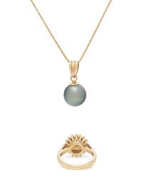 COLLECTION OF CULTURED PEARL AND YELLOW GOLD JEWELRY