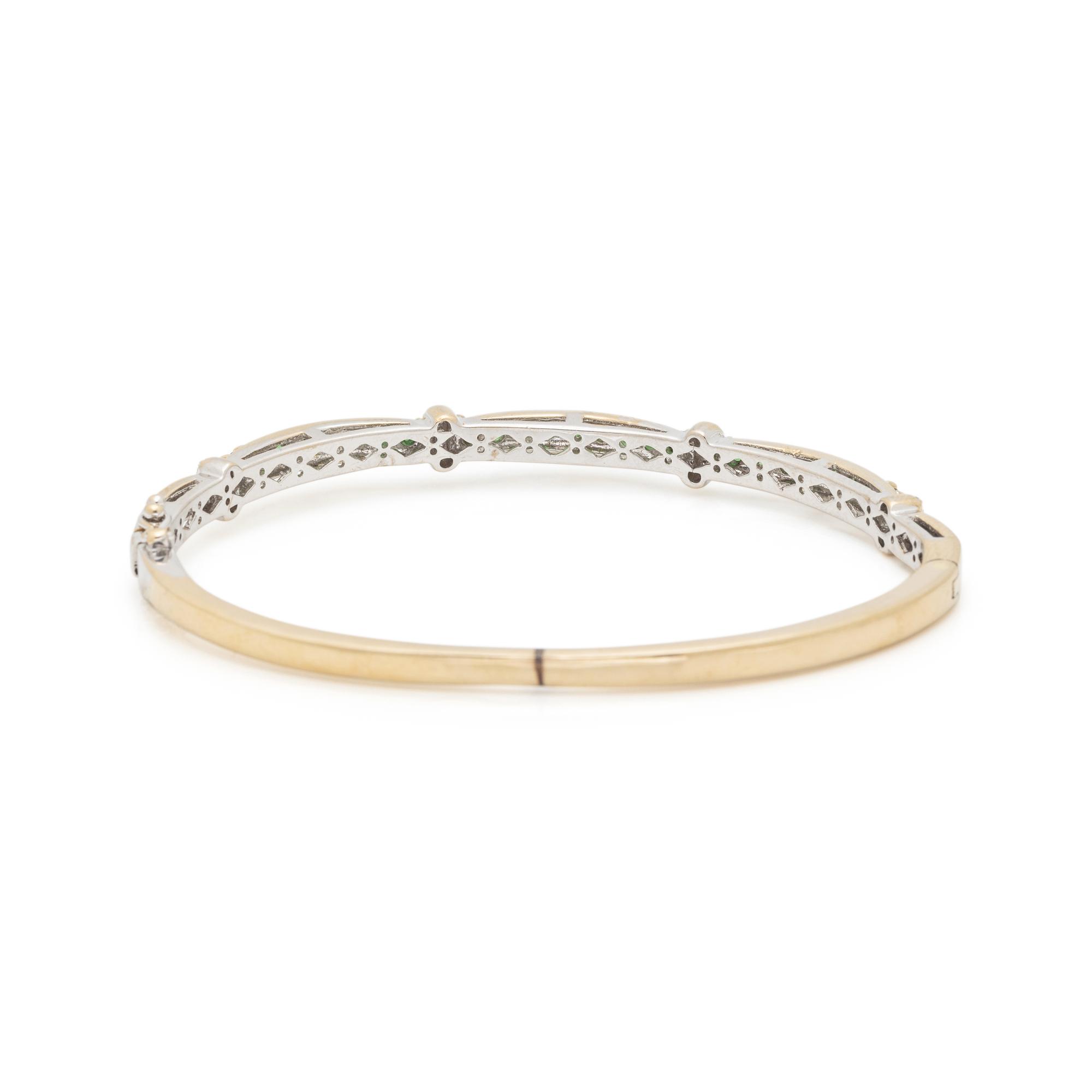 TSAVORITE GARNET AND DIAMOND BANGLE BRACELET