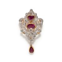 RUBY AND DIAMOND PENDANT/BROOCH