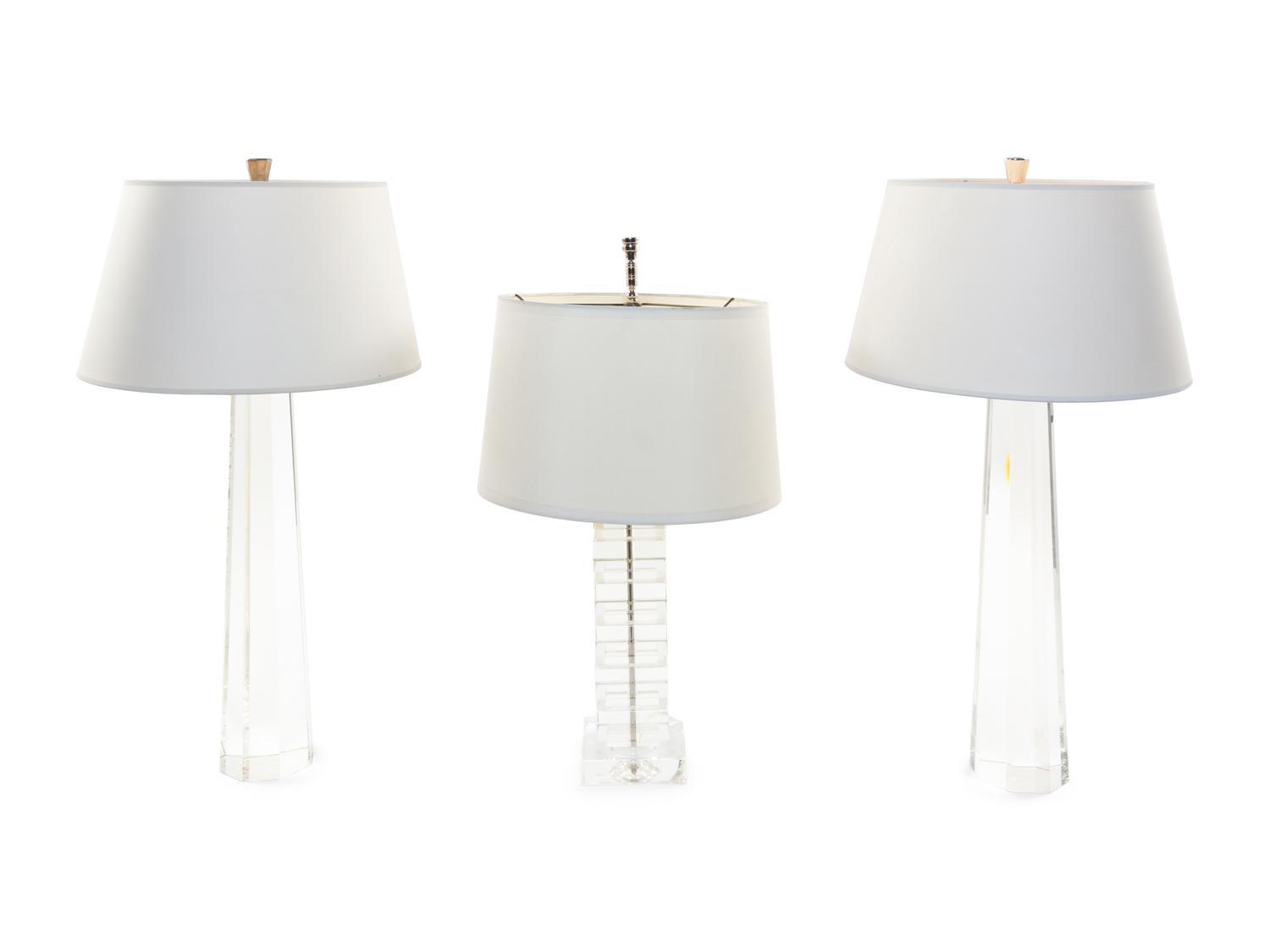 Three Lucite Lamps