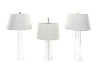 Three Lucite Lamps