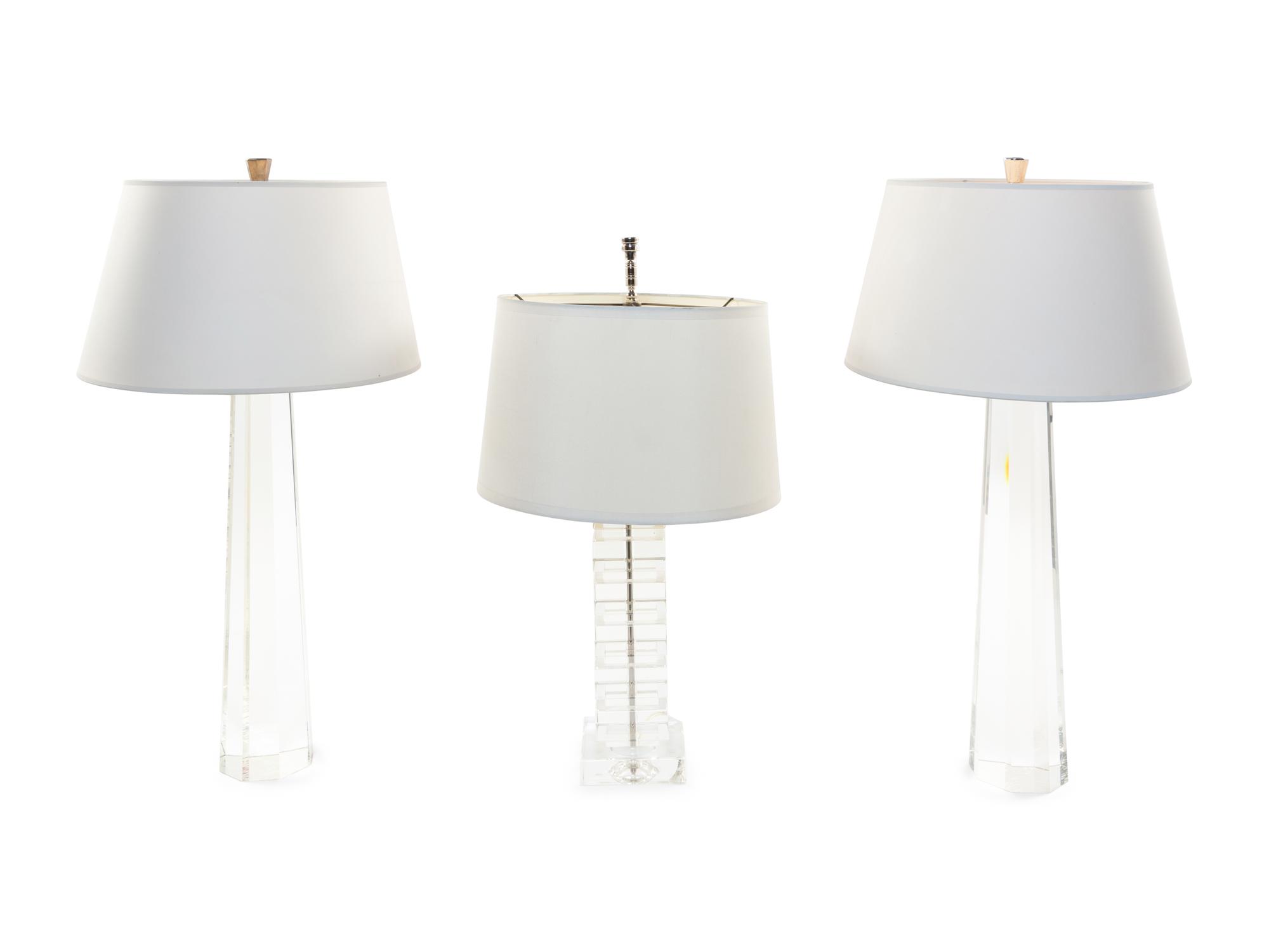 Three Lucite Lamps