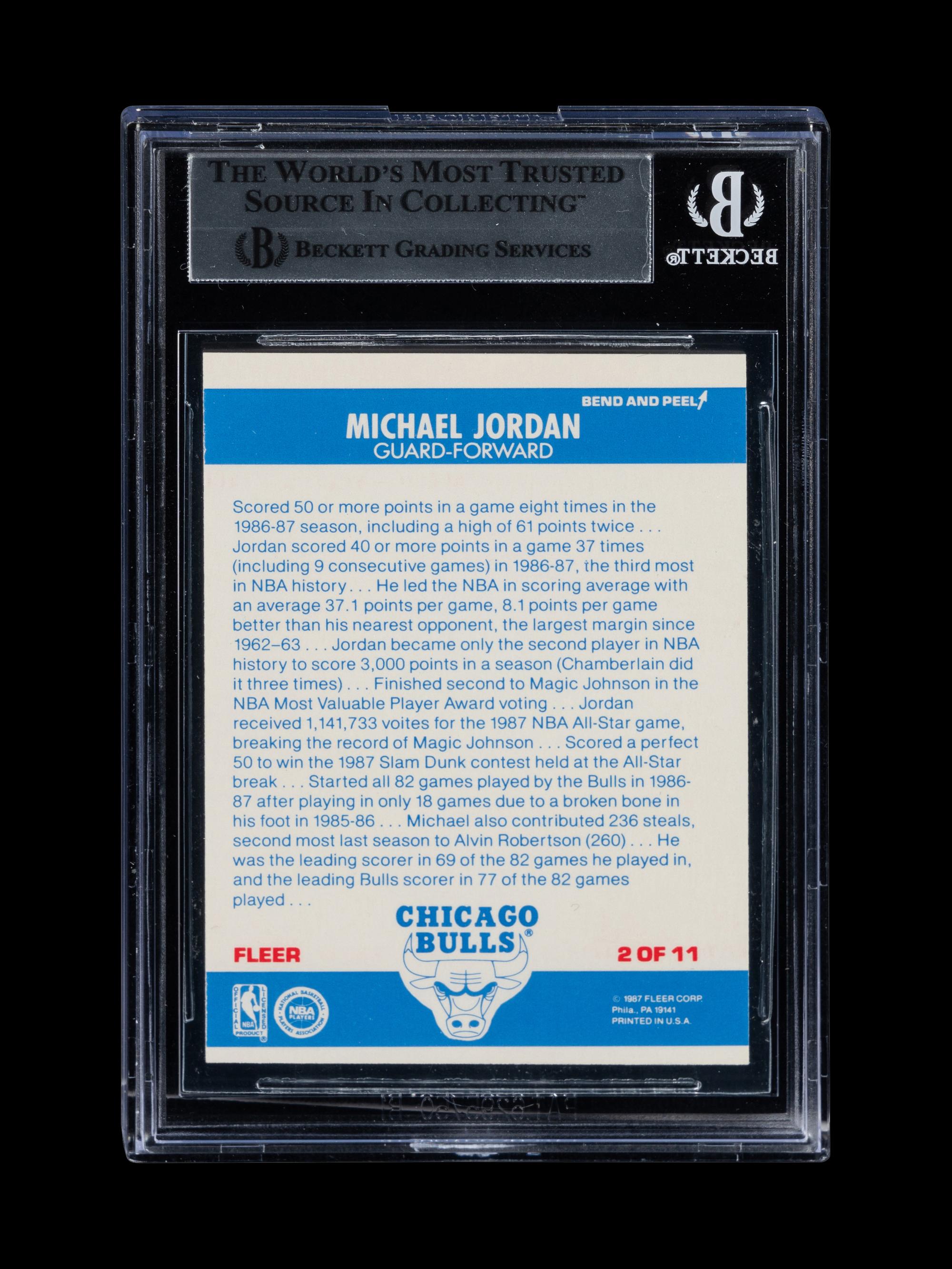 A Michael Jordan Signed Autograph 1987 Fleer Basketball Card No. 59 With Period Signature (Beckett Authentication Services BAS Certified)
