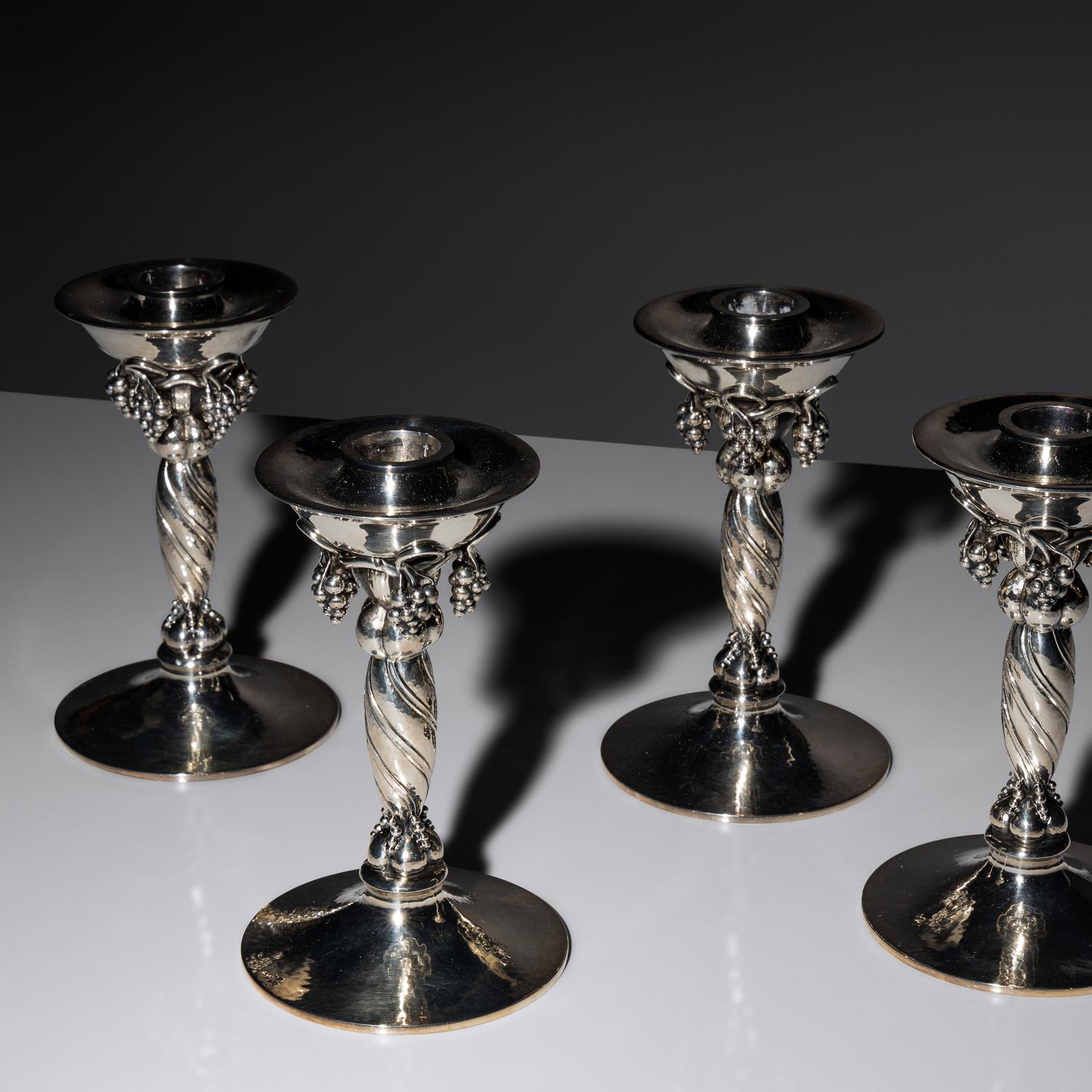 A Set of Four Georg Jensen Silver C andlesticks