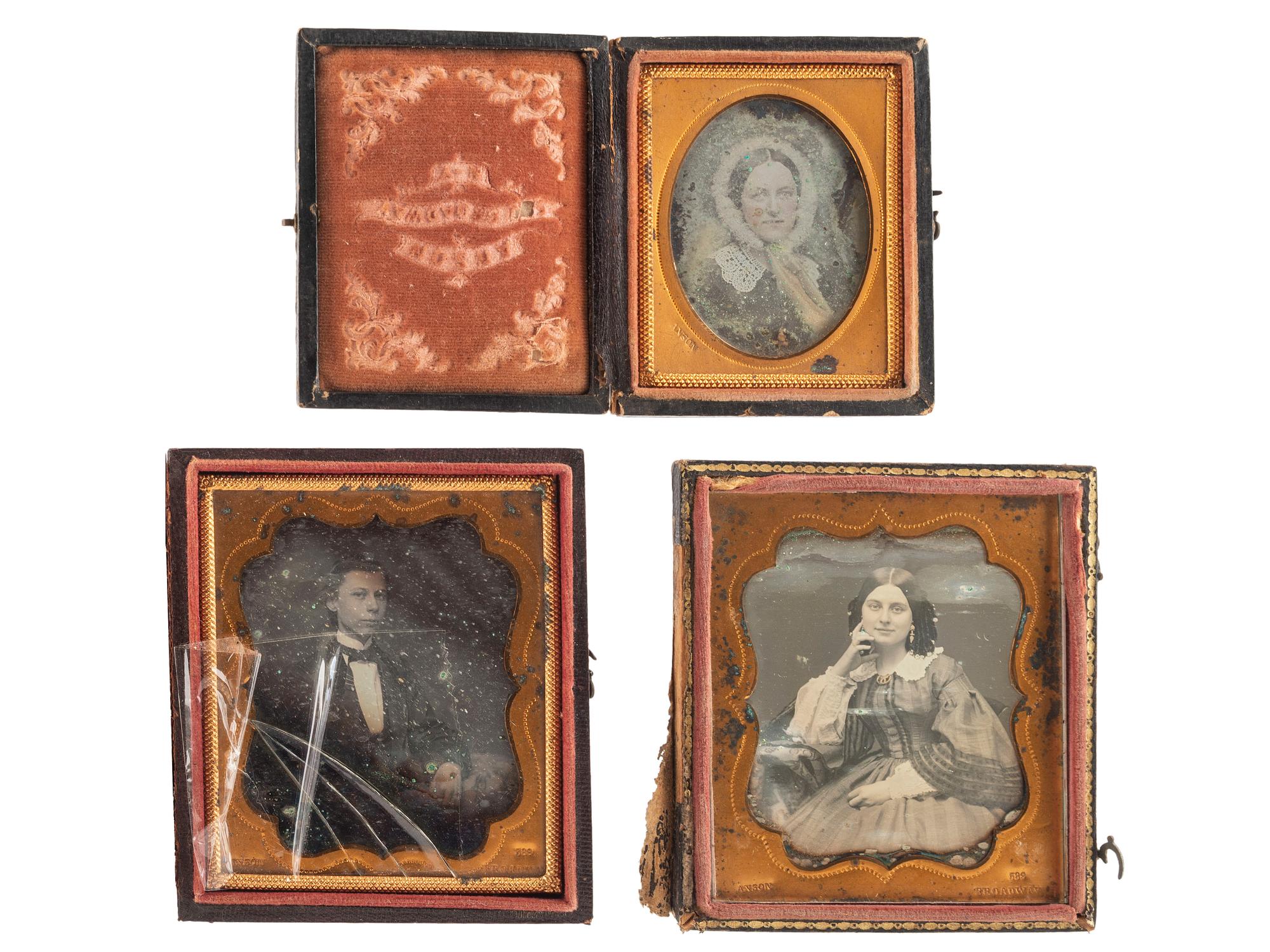 [EARLY PHOTOGRAPHY]. ANSON, Rufus P., photographer. A group of 14 daguerreotypes by Anson, including: