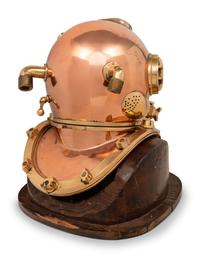 A Replica US Navy Brass and Copper Diving Helmet
