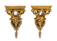 A Pair of Italian Giltwood Wall Brackets Height 14 inches. — LATE 19TH/EARLY 20TH CENTURY