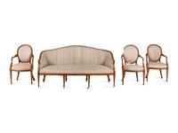 A George III Satinwood Four-Piece Seating Suite