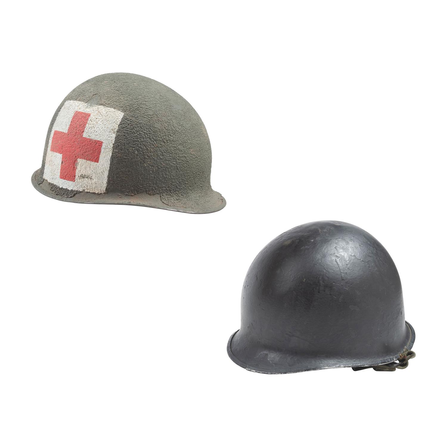 Group of Two Swivel Bale M1 Helmets