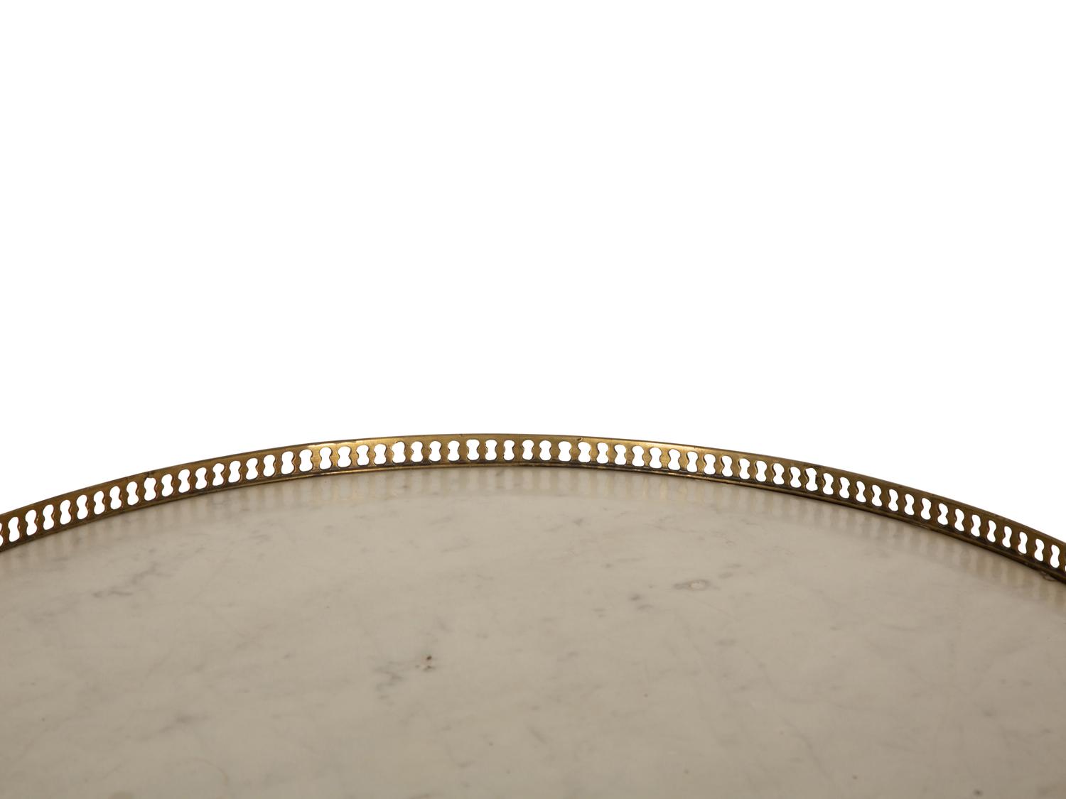 A Louis XVI Style Mahogany Marble-Top Bouillotte Table