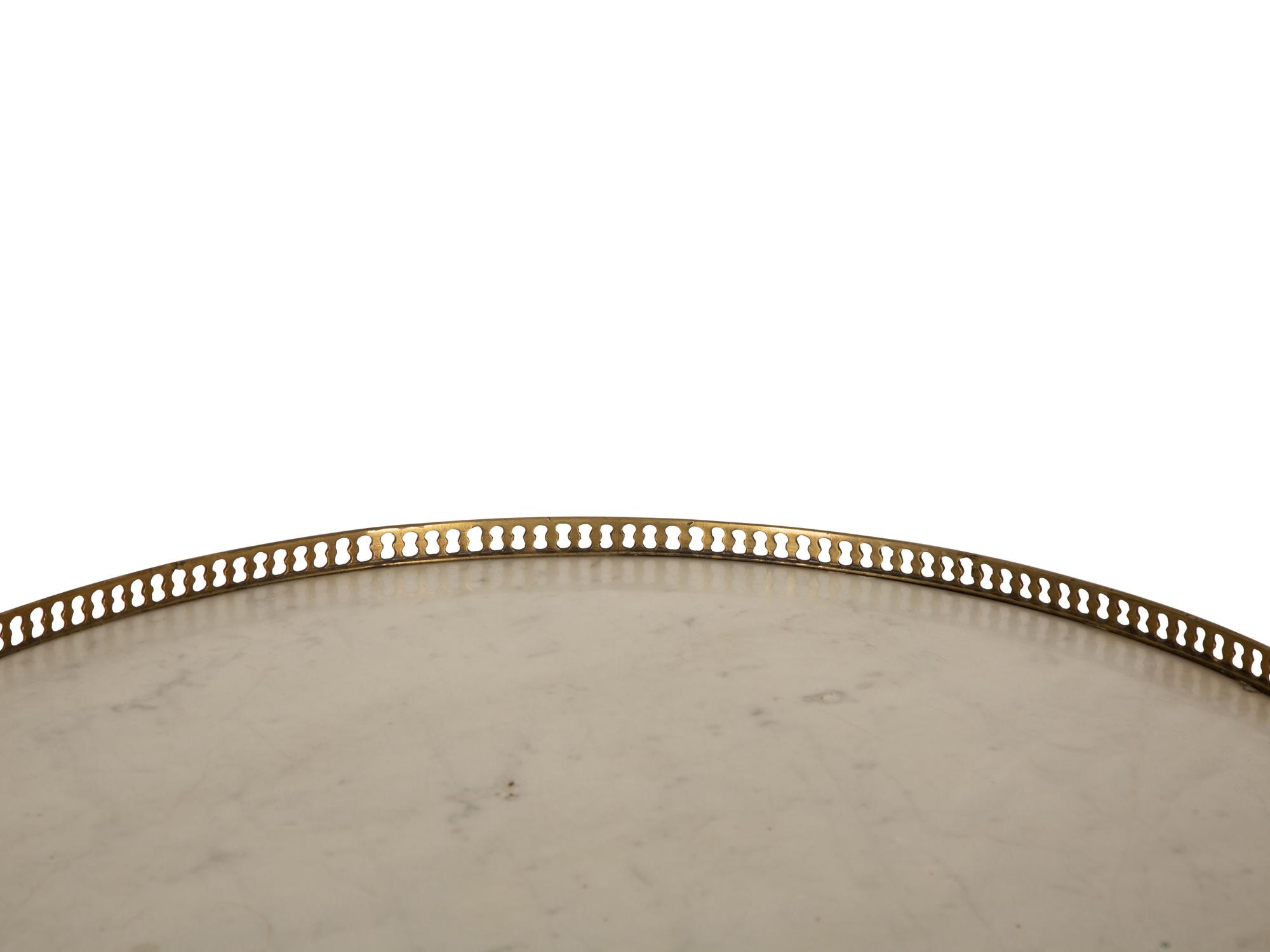 A Louis XVI Style Mahogany Marble-Top Bouillotte Table