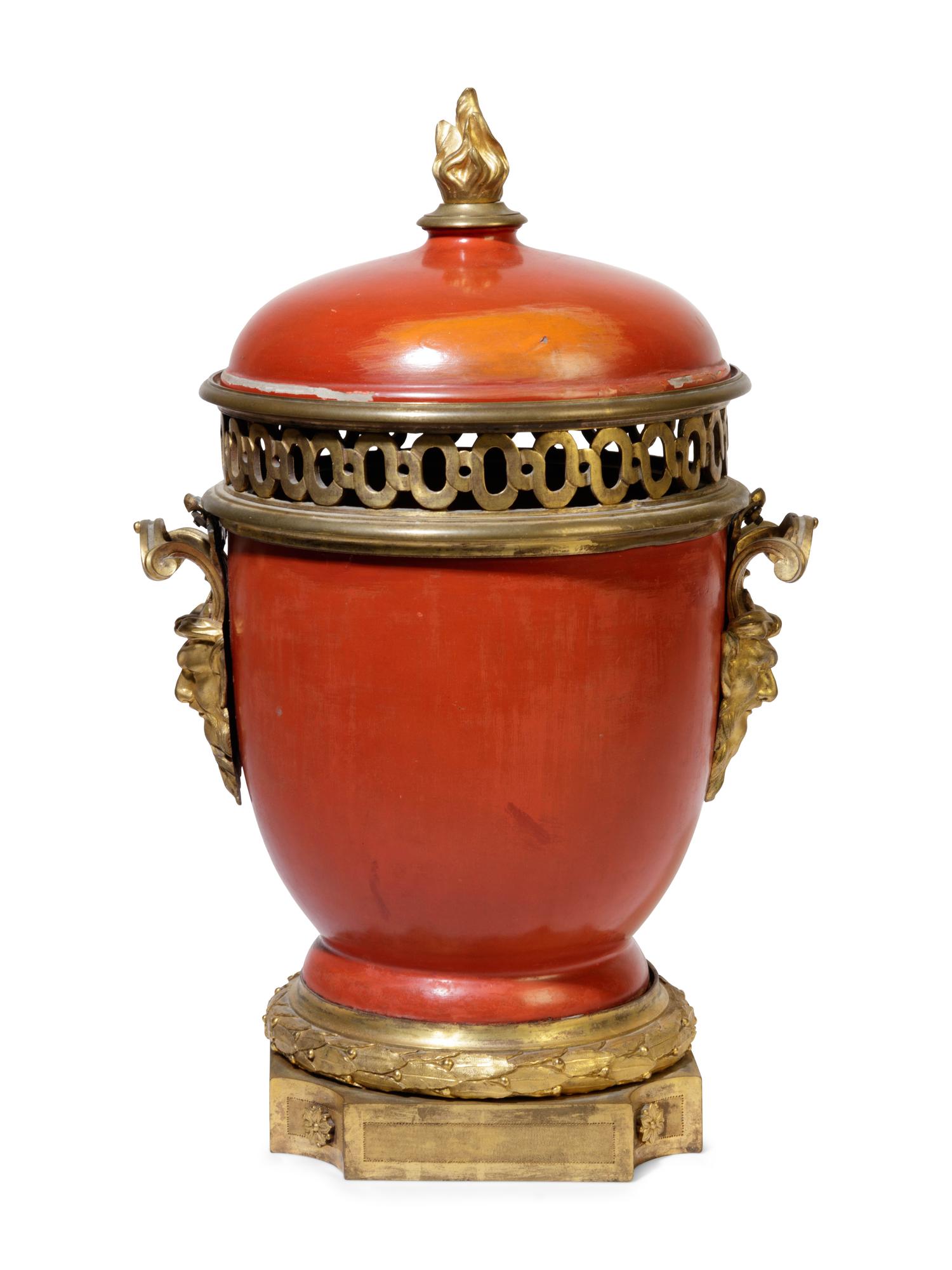 A Louis XVI Gilt Bronze Mounted Lacquer Urn