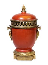 A Louis XVI Gilt Bronze Mounted Lacquer Urn