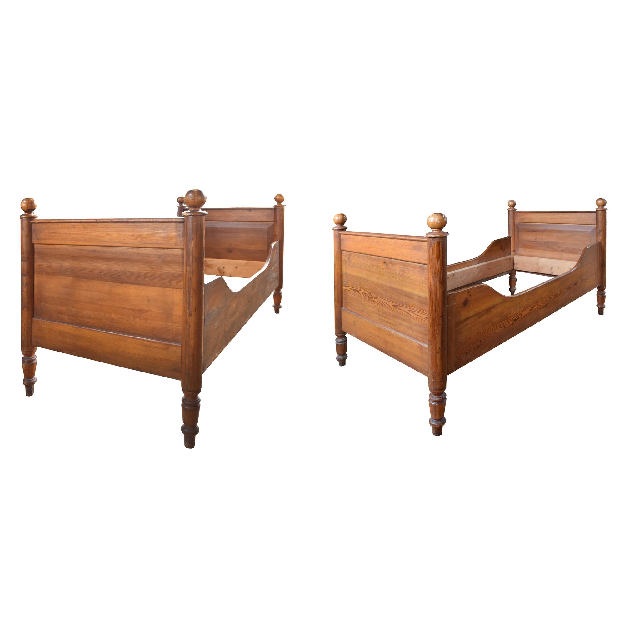 A Pair of Twin Beds 71" W x 35.5" D x 39" H — United States, 19th Century