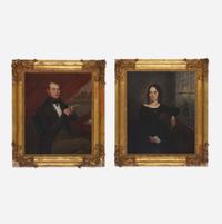 Philip John Ouless (English, 1817-1885) Pair of Portraits: Lady and Gentleman, dated "`1842"