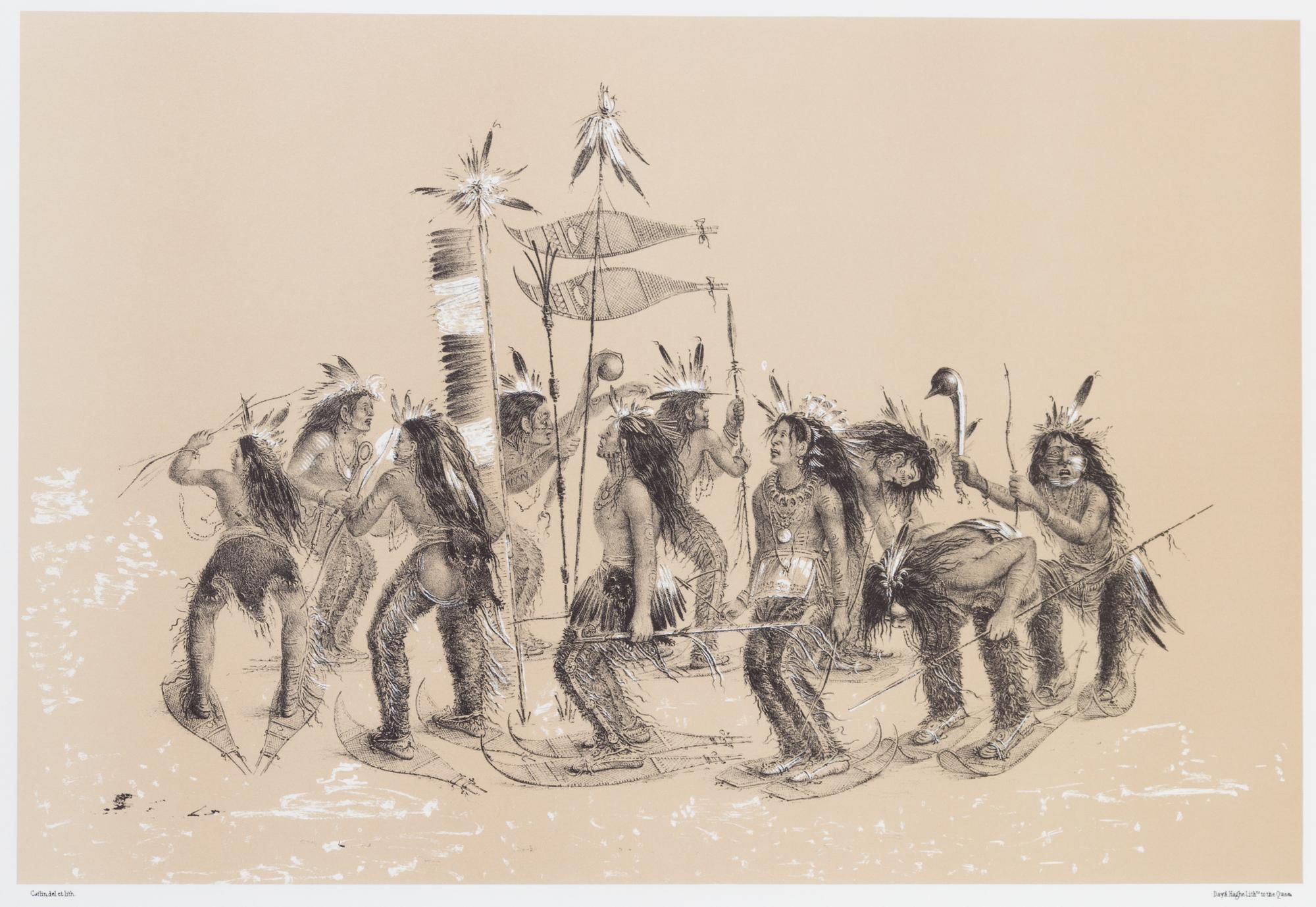 CATLIN, GEORGE, after. Four reproduction sepia-toned prints from The North American Indian Portfolio, 1848.