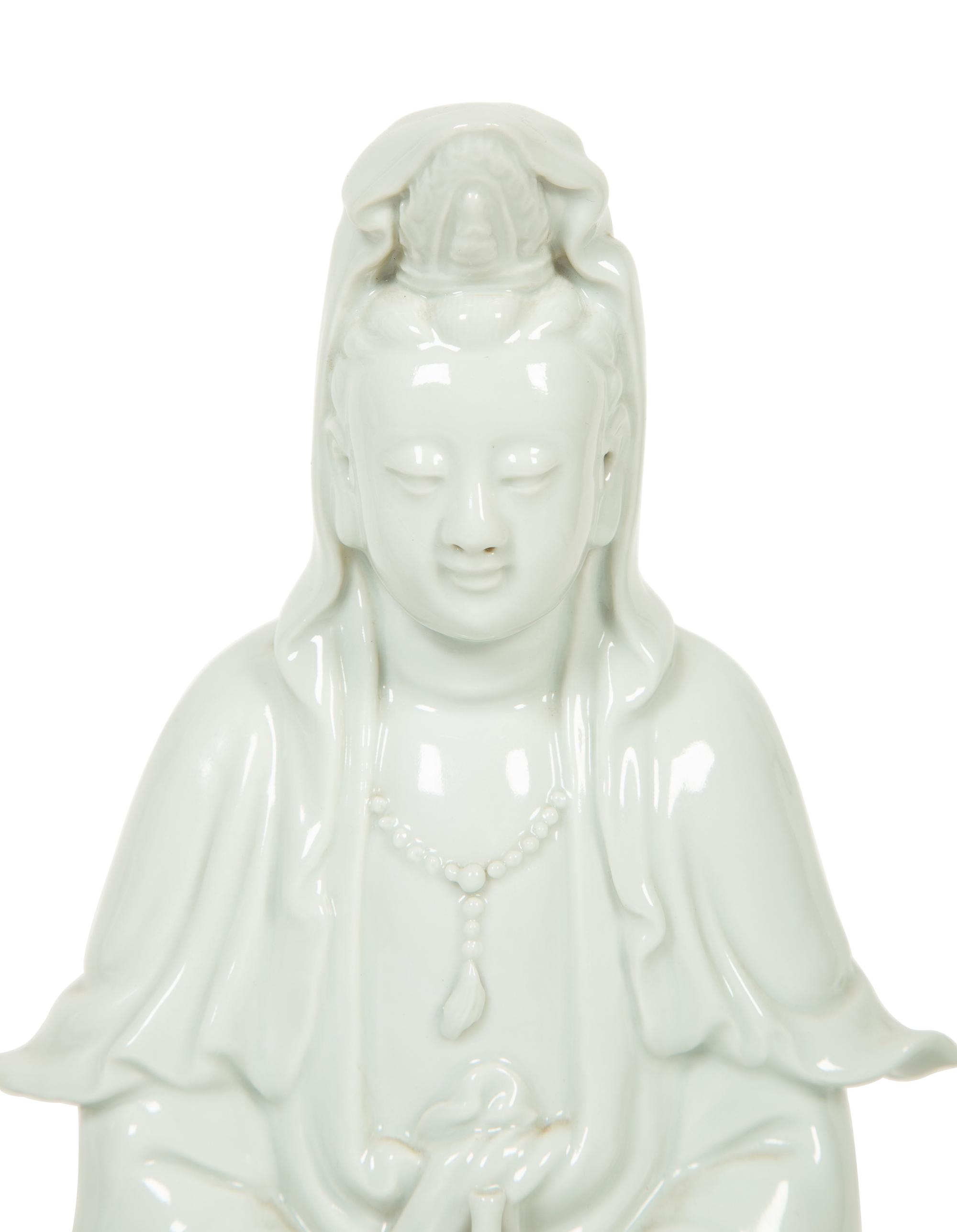 A Pair of Chinese Blanc-de-Chine Porcelain Figures of Guanyin — 20TH CENTURY