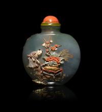 An Embellished Jadeite Snuff Bottle
