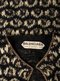 Balenciaga Haute Couture Wool Jacket with Gold Lamé, 1960-80s