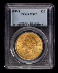 A United States 1892-S Liberty Head $20 Gold Coin