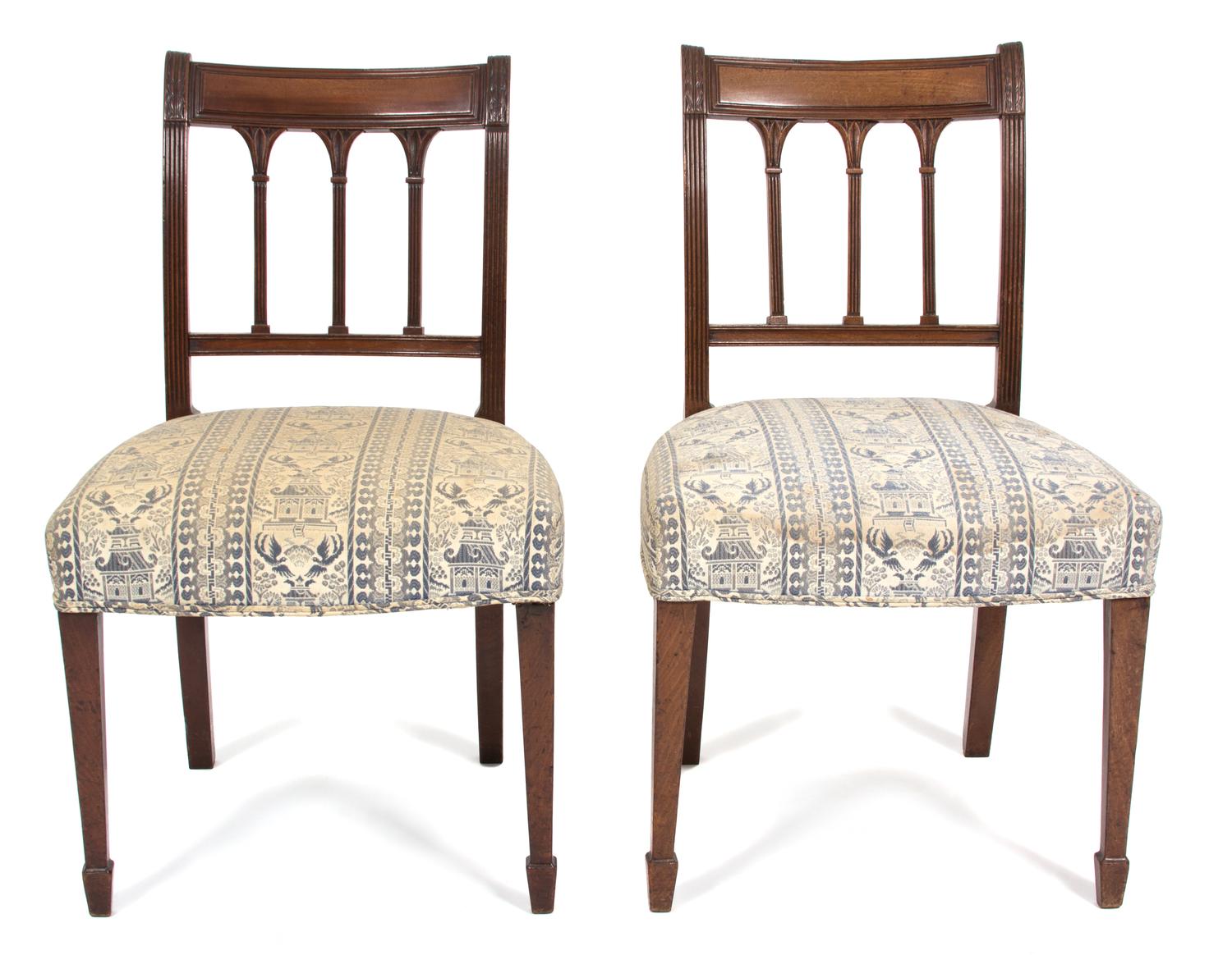A Pair of Regency Style Side Chairs — 19TH CENTURY