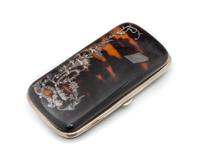 A Victorian Silver Inlaid Tortoise Shell Spectacles Case Width 5 5/8 inches. — MID-19TH CENTURY