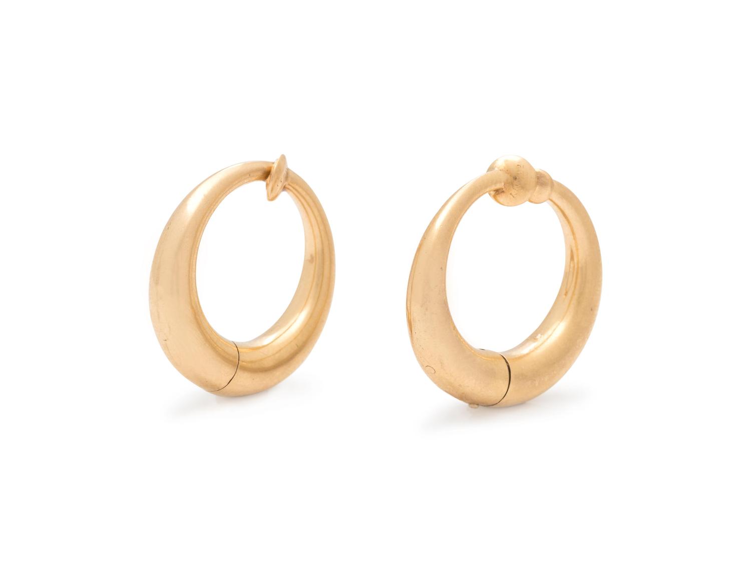 TIFFANY & CO., YELLOW GOLD EARCLIPS