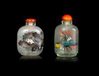 Two Chinese Inside Painted Glass Snuff Bottle