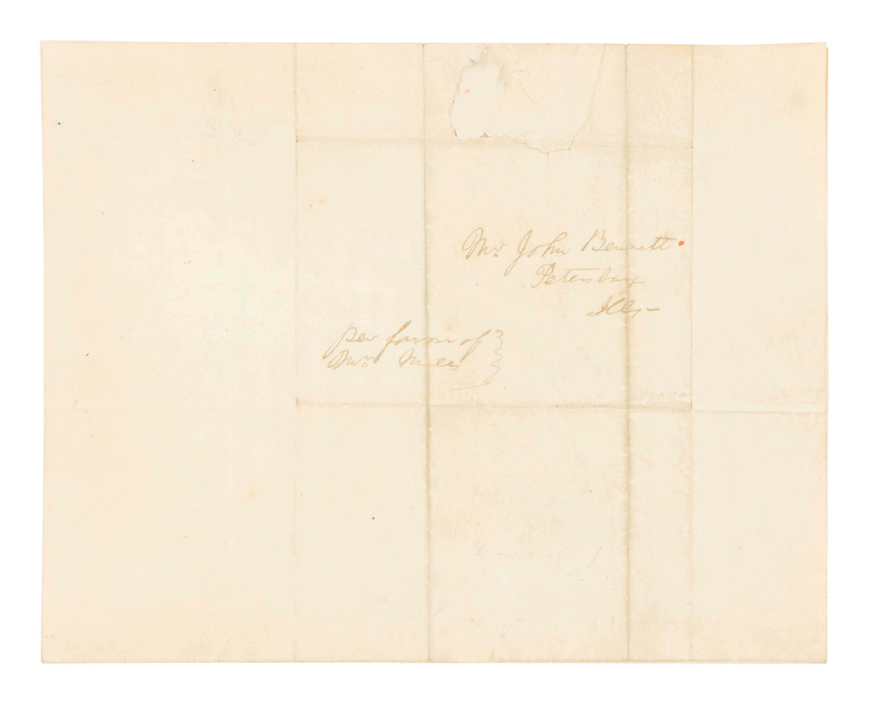 LINCOLN, Abraham (1809-1865). Autograph letter, signed ("A. Lincoln"), to John Bennett. Springfield, Illinois, 7 March 1843.