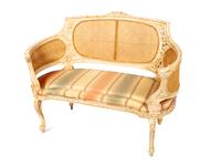 A Louis XV Style White-Painted Caned Settee — 20TH CENTURY