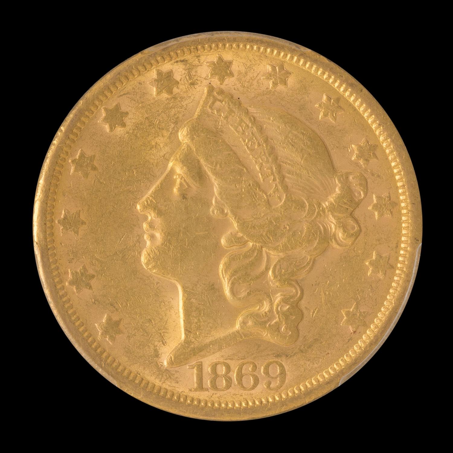 A United States 1869-S Liberty Head $20 Gold Coin
