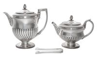 An Assembled Regency Silver Tea and Coffee Service, Peter and William Bateman and William Bateman, London, 1809/1815, comprising a teap