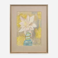 Joseph Stella (American, 1877-1946) White Magnolia in a Loetz Vase