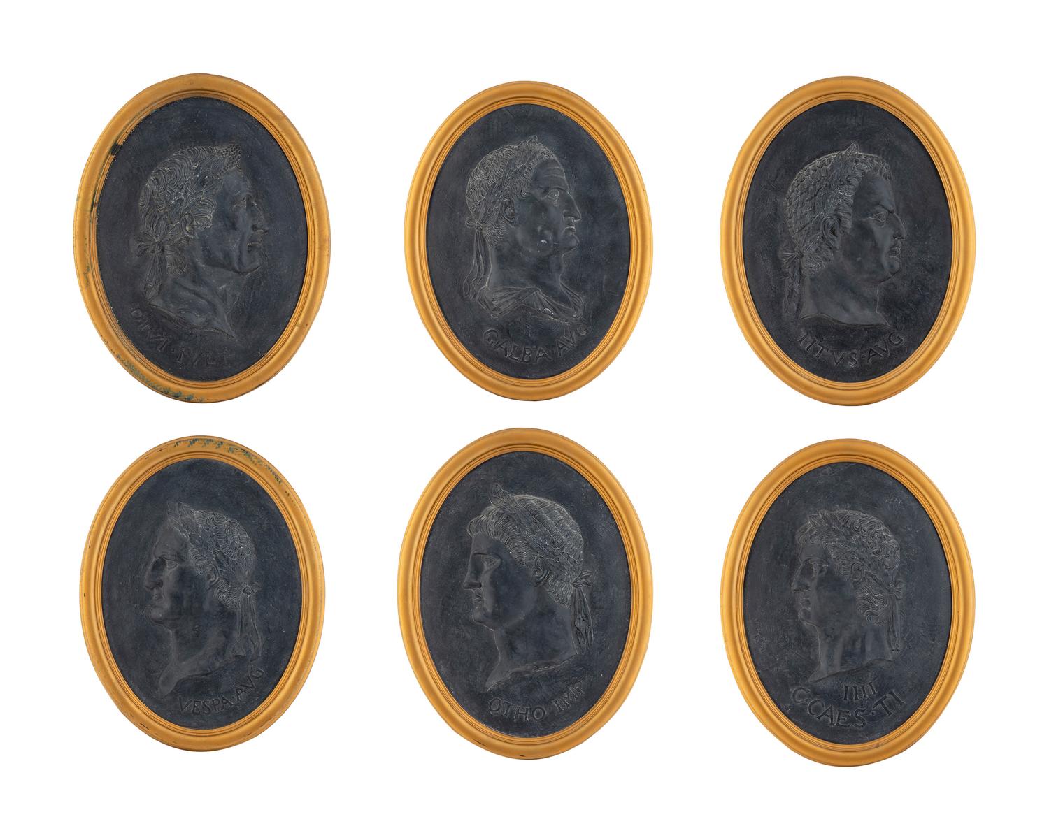 Six Framed Relief Plaques of Roman Emperors — 20TH CENTURY