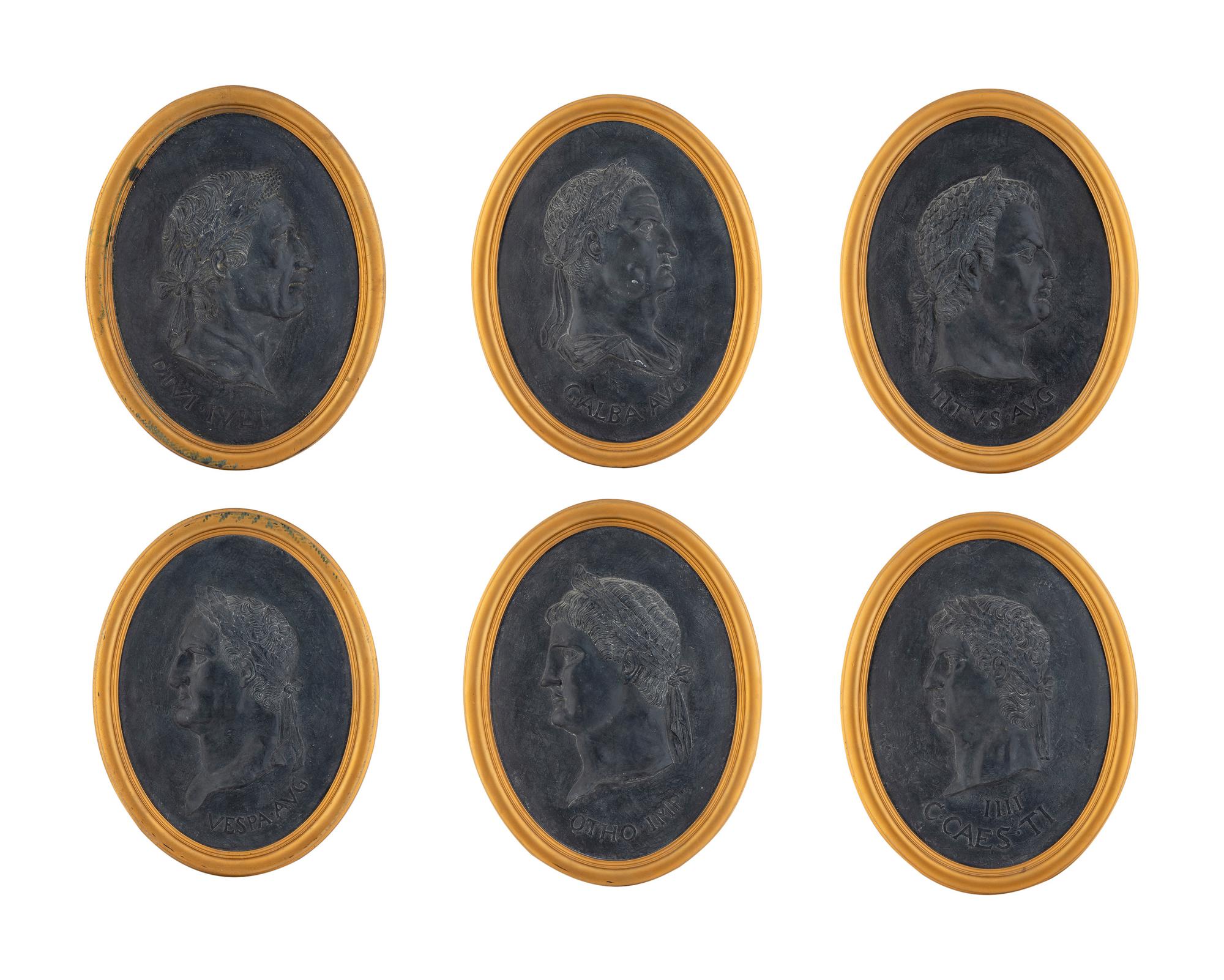 Six Framed Relief Plaques of Roman Emperors — 20TH CENTURY