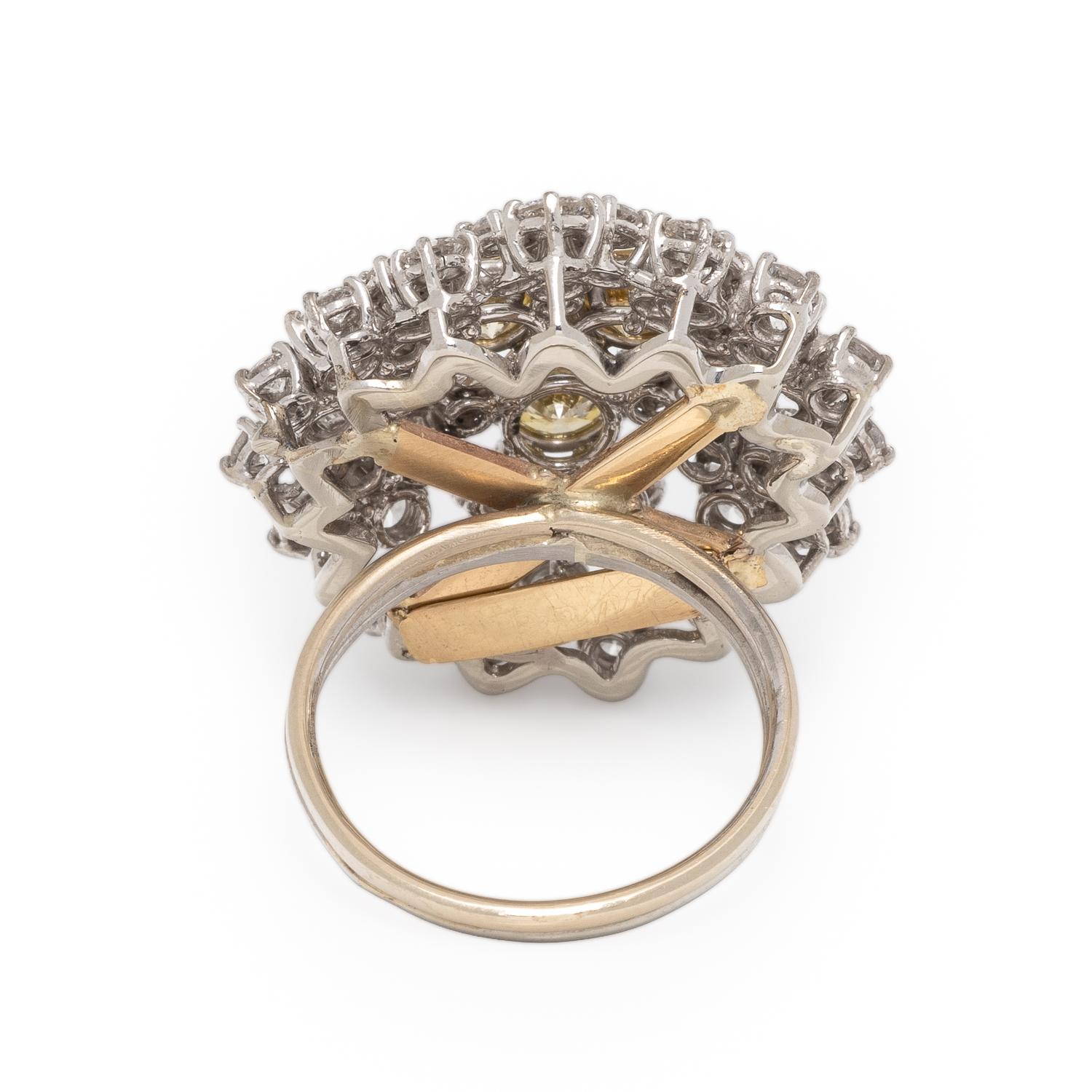 Colored Diamond and Diamond Ring