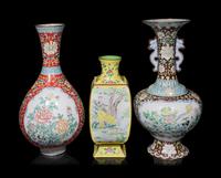 Four Chinese Canton Enamel Vessels