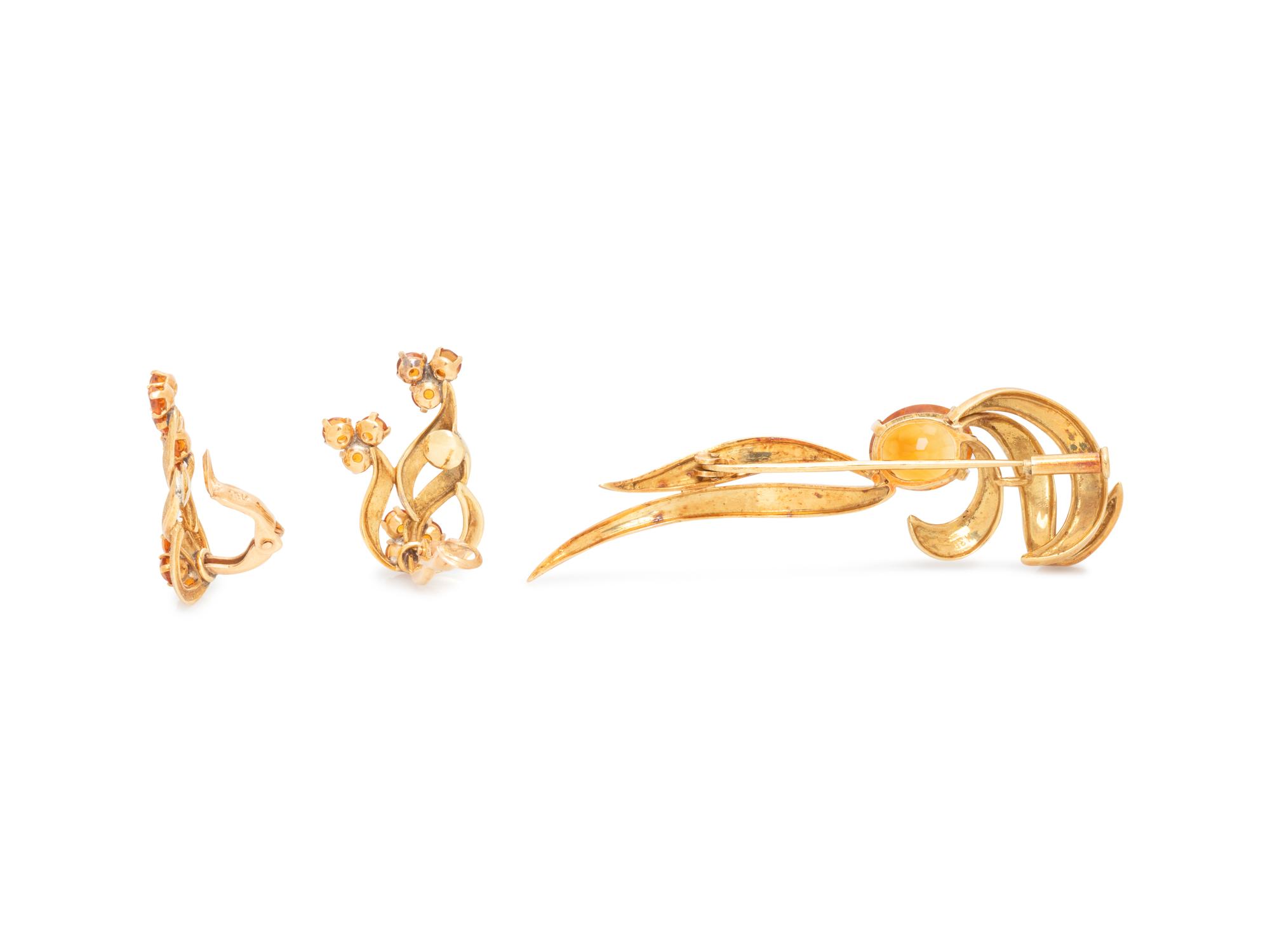 YELLOW GOLD AND CITRINE SET