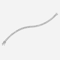 A 14K White Gold and Diamond Line Bracelet